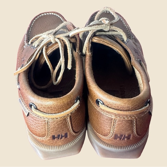 MEN’S HELLY HANSEN LEATHER BOAT SHOES (SZ 6.5) (EUC) - Picture 4 of 14